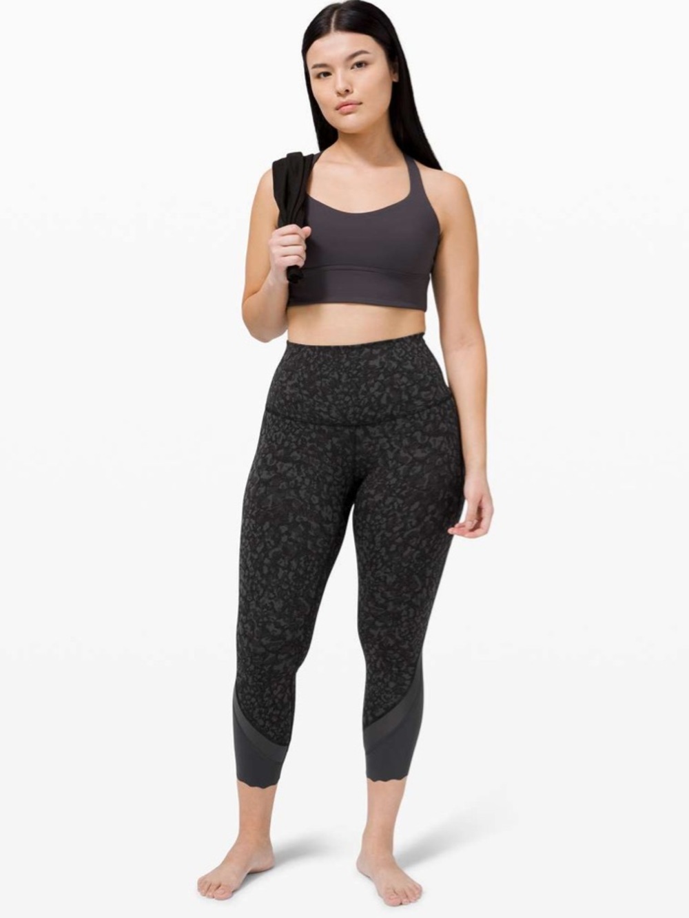 Lululemon Wunder Under High Rise Crop 23” Scallop Wild Thing Camo Deep Coal 4